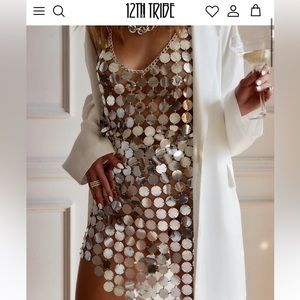 12th Tribe Diana Silver Disco dress. Sequin. Size Small. New with tags.